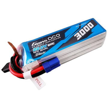 Gens ace G-Tech 3000mAh 22.2V 60C 6S1P Lipo Battery Pack with EC5 plug