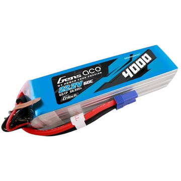 Gens ace G-Tech 4000mAh 22.2V 60C 6S1P Lipo Battery Pack with EC5 Plug