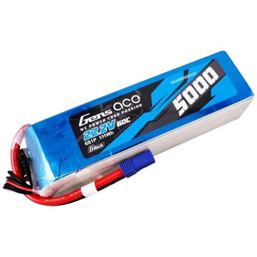 Gens ace G-Tech 5000mAh 22.2V 60C 6S1P Lipo Battery Pack with EC5 Plug