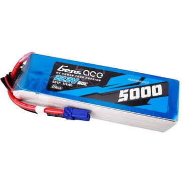 Gens ace G-Tech 5000mAh 22.2V 60C 6S1P Lipo Battery Pack with EC5 Plug