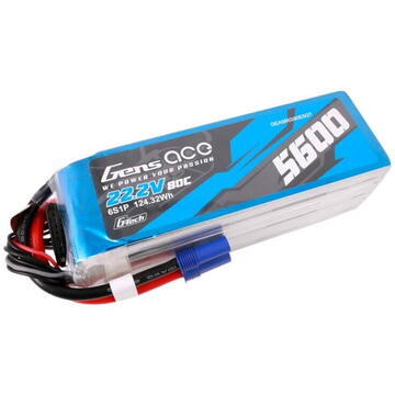 Gens ace G-Tech 5600mAh 80C 22.2V 6S1P Lipo Battery Pack with EC5 plug