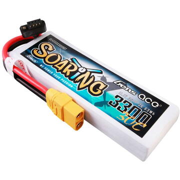 Gens ace G-Tech Soaring 3300mAh 11.1V 30C 3S1P Lipo Battery Pack with XT90 plug