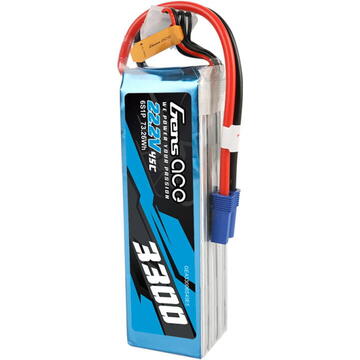 Gens ace 3300mAh 22.2V 45C 6S1P Lipo Battery Pack with EC5 Plug