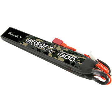 Gens ace 25C 1300mAh 2S1P 7.4V Saddle Airsoft Gun Lipo Battery with T Plug