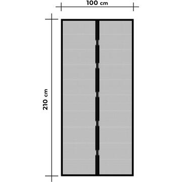 Garden of Eden Plasa tantari pt. usi - inchidere magnetica, 100x210 cm - negru