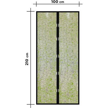 Garden of Eden Perdea anti-ţânţari pt. uşi <br>închidere magnetică, 100 x 210 cm, Model floral