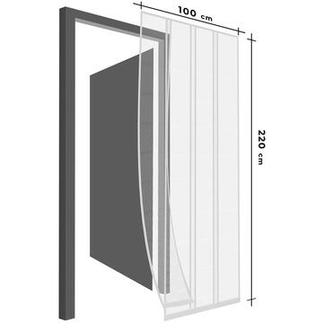 Garden of Eden Perdea pt. usa din plasa anti-tantari, 4 benzi, max. 100 x 220 cm, alb