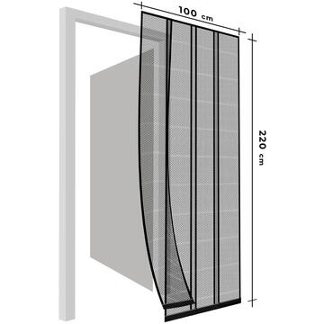 Garden of Eden Perdea pt. usa din plasa anti-tantari, 4 benzi, max.  100 x 220 cm, negru