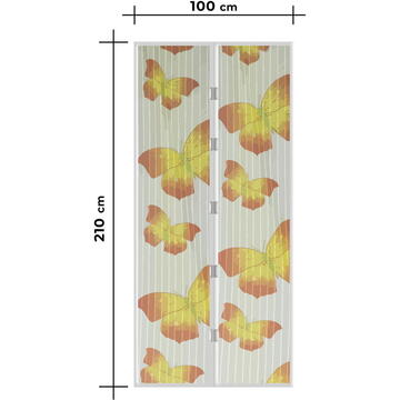 Garden of Eden Perdea anti-tantari pt. usi cu inchidere magnetica- 100 x 210 cm „Fluturi galbeni”