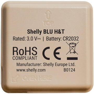 Temperature and humidity sensor Shelly Blu H&T Black (mocha)