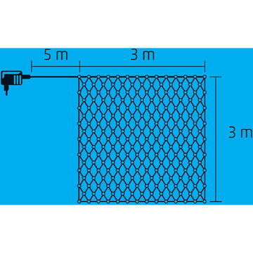 Somogyi Plasa de lumini, 3x3m, pt exterior, 240 LED alb