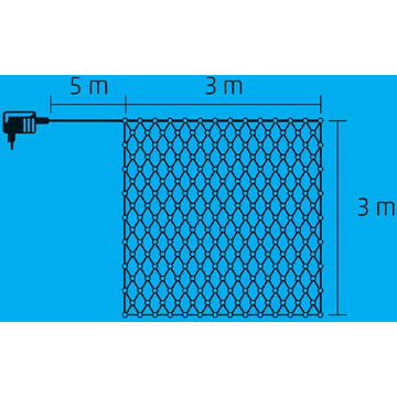 Somogyi Plasa de lumini, 3x3m, pt exterior, 240 LED alb cald