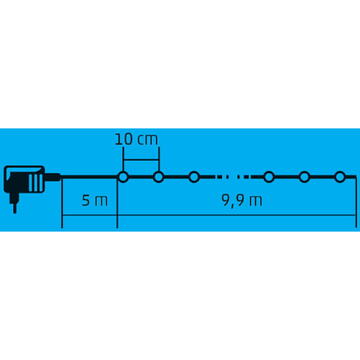 Somogyi Ghirlanda LED de interior si exterior, 100 x LED chihlimbar, timer 6h/18h