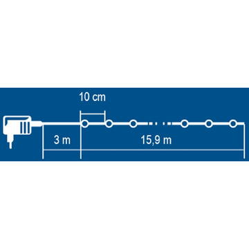 Somogyi Ghirlanda microLED, 160 LED, alb rece, de exterior