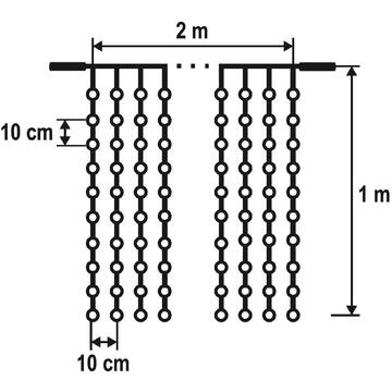 Somogyi Perdea de lumini LED, 2x1m / 210 LED, inseriabil, alb rece