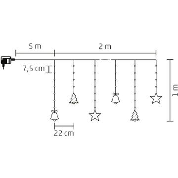 Somogyi Perdea de lumini microLED alb rece, 10x figurine