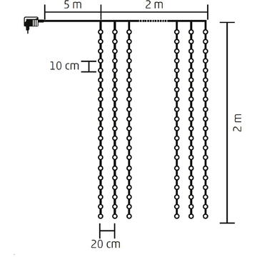 Somogyi Perdea de lumini DOT LED, 2x 2 m, alb, rece