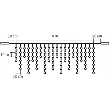 Somogyi Perdea de lumini, 200 LED, alb, pt exterior, cu legare in serie