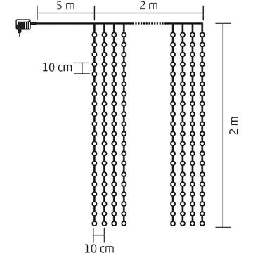 Somogyi Perdea de lumini microLED, 20 fire/20 LED, alb rece, de exterior