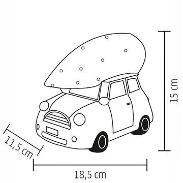 Somogyi Figurina ceramica, masinuta alba cu brad