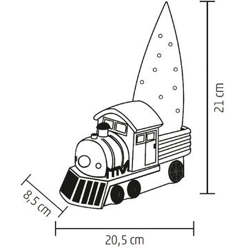 Somogyi Figurina ceramica, locomotiva rosie cu brad