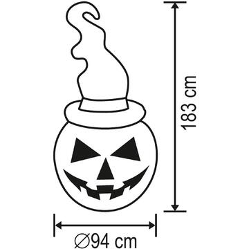 Somogyi Halloween dovleac gonflabil, 180 cm, proiector LED in interior