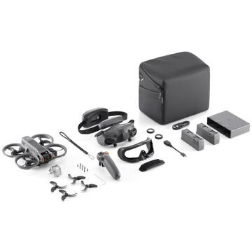 Kit Drona DJI Avata 2 FMC, 4K60, 12MP, 3xbateriiGimbal o axa, 64.8km/h, 377gr