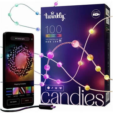 Twinkly Candies LED Christmas tree lights TWKP100RGB-T 6 m 100 pearl-shaped lights