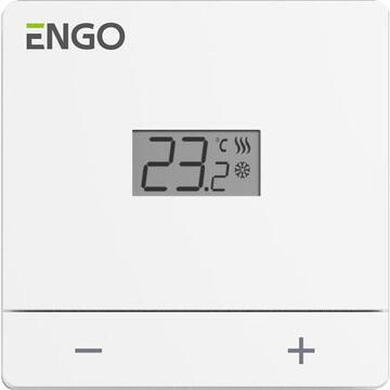 Engo Controler de temperatură cu fir, EASY230W, zilnic, montat la suprafață, alb, 230V