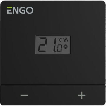 Engo Controler de temperatură cu fir EASY230B, zilnic, montat pe suprafață, negru, 230 V