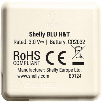 Temperature and humidity sensor Shelly Blu H&T Black (ivory)