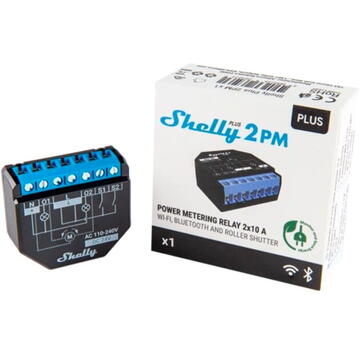 Shelly Plus 2PM, relay (2 channels, maximum load per channel: 10A, pack of 4)