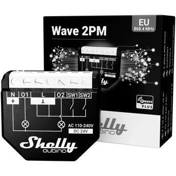 Shelly Wave 2PM, relay (black, pack of 4)