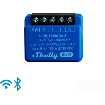 Shelly Plus 1 Mini Gen3 Economy Pack, Relay (Blue, Pack of 8)