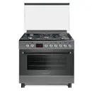 Studio Casa Aragaz gaz  90 cm Nando Graphite Grey, 5 zone de gatit, Gaz, Wok, Cuptor gaz,  Rotisor, Timer digital, Grill electric, Plita fonta,  Aprindere electrica, Clasa energetica A, Gri